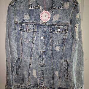 Umgee Blue Distressed Denim Jacket